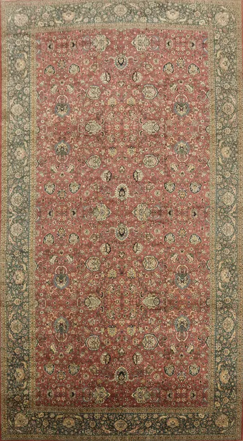 Over Size Vegetable Dye Wool Tabriz Persian Large Rug 14x26