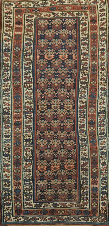 Antique Geometric Wool Malayer Persian Area Rug 5x9