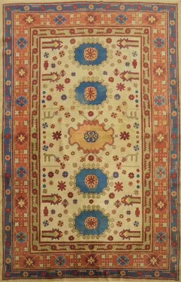 Pre-1900 Antique Khotan Oriental Area Rug 6x9