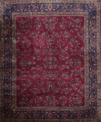 Antique Kerman Persian Wool Area Rug 8x10