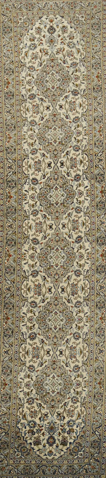 Kashan Persian Wool Long Runner Rug 3x14