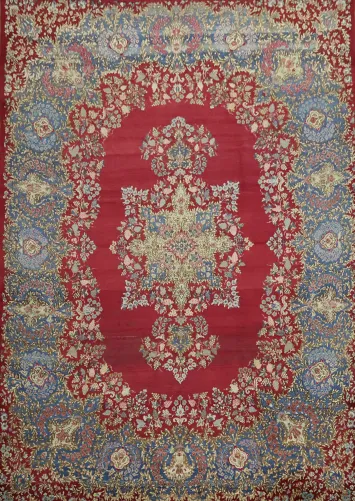Floral Wool Kerman Persian Area Rug 9x12