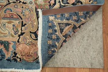 Pictorial Blue Wool Kashmar Persian Area Rug 10x13