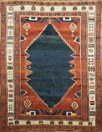 Tribal Qashqai Wool Gabbeh Persian Area Rug 7x10