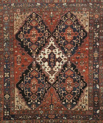 Geometric Medollian Wool Bakhtiari Persian Large Rug 11x13