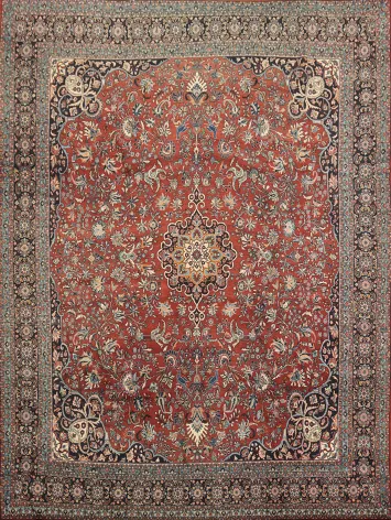 Rare Floral Wool Bidjar Persian Area Rug 9x12
