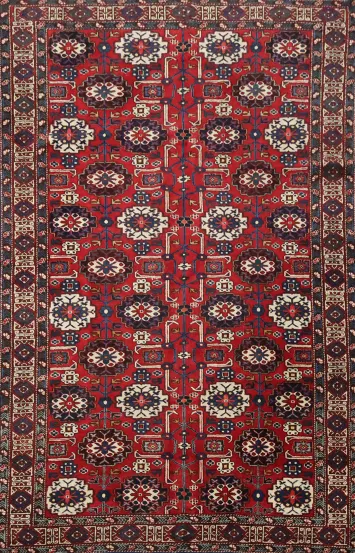 All Over Geometric Kazak Oriental Rug 5x7