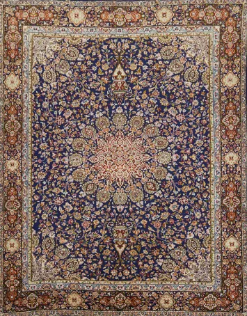 Blue Floral Kashmar Persian Area Rug 10x13