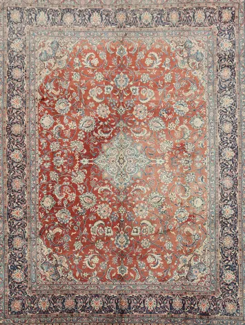 Vintage Wool Shahbaft Persian Area Rug 9x12