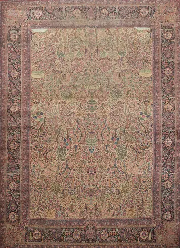 Palace Sized Collectible Pre-1900 Antique Mashad Persian Large Rug 13x17