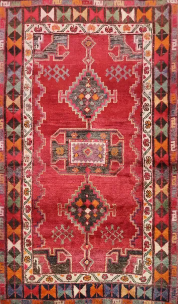 Geometric Wool Gabbeh Persian Rug 4x7
