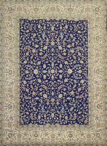 Top Quality Blue Wool Kerman Persian Area Rug 10x13