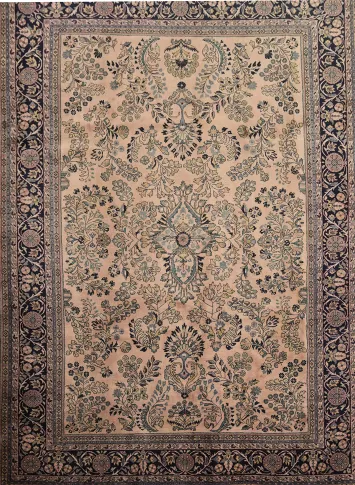 All Over Floral Wool Sarouk Oriental Area Rug 9x12