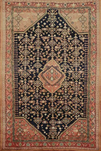 Geometric Wool Hamedan Persian Area Rug 6x9