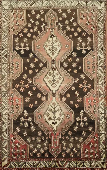 Geometric Wool Hamedan Persian Area Rug 5x8