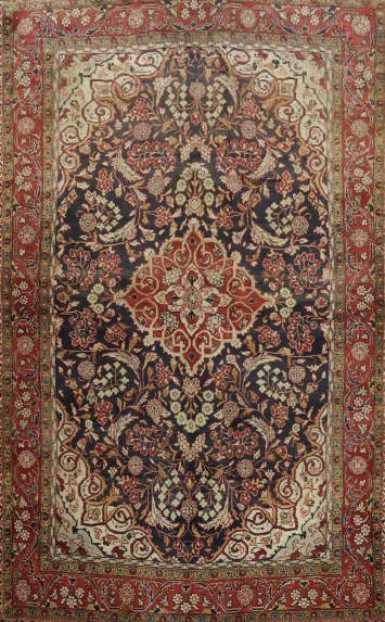 Floral Wool Zanjan Persian Rug 4x7
