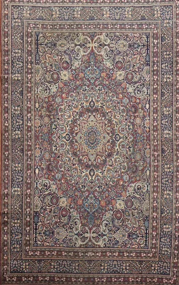 Vegetables Dye Antique Sultanabad Persian Large Rug 11x17