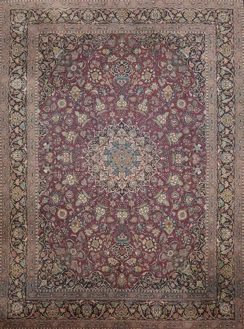 Top Quality Floral Wool Kashan Persian Large Rug 11x15