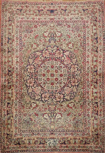 Antique Kerman Ravar Persian Rug 4x6
