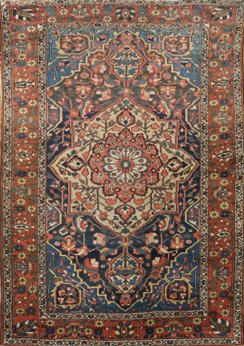 Antique Wool Bakhtiari Persian Rug 5x7
