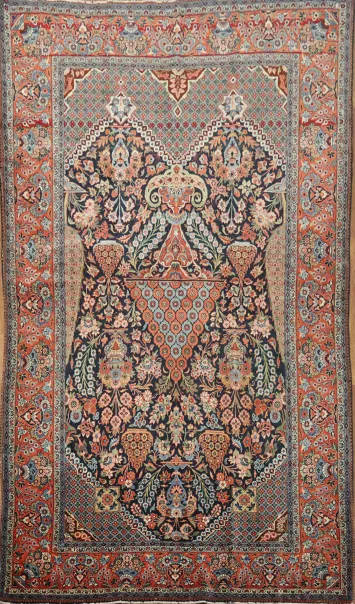 High Quality Wool Floral Kashan Persian Rug 4x7