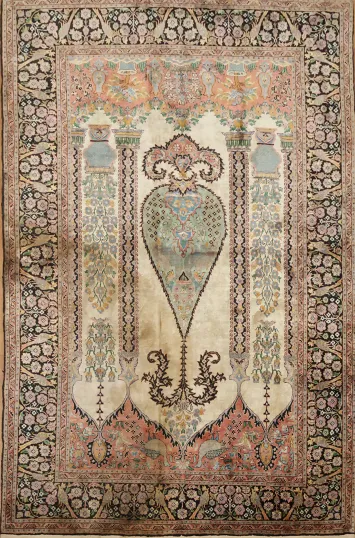Silk Anatolian Turkish Rug 4x6