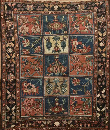 Garden Design Wool Bakhtiari Persian Rug 5x6