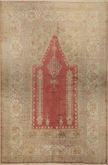 Antique Silk Anatolian Turkish Rug 4x6