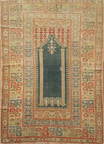 Antique Wool Anatolian Turkish Rug 4x6