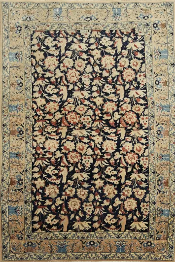 Fine All-Over Floral Wool Nain Persian Rug 4x6