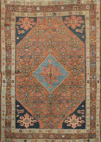 Antique Tribal Wool Malayer Persian Rug 5x6