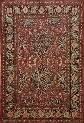 Pre-1900 Antique Wool Isfahan Ahmad Persian Rug 5x7