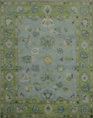 8x10 Blue/Green Traditional Living Room Area Rug