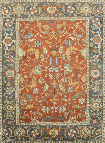 Authentic Heriz Serapi Persian-Style Rug - 8x10 Hand-Knotted Wool