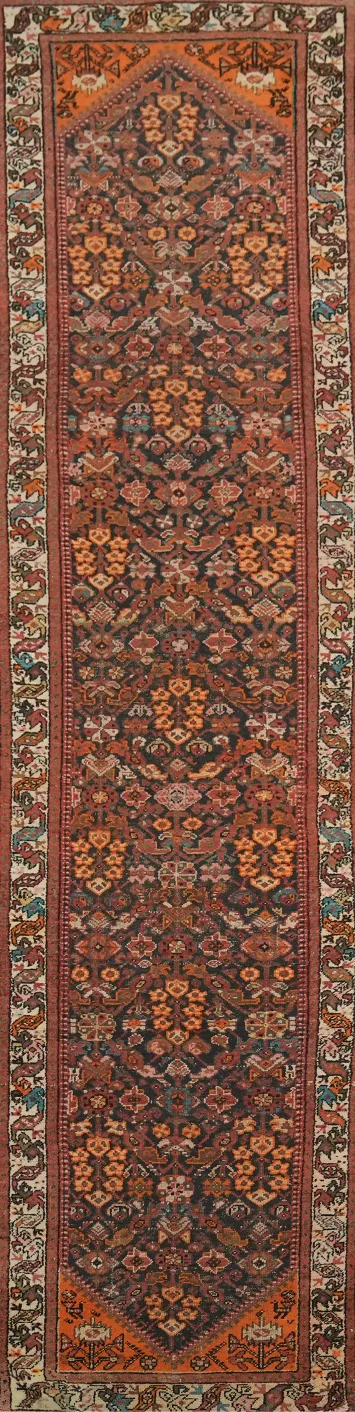 Old Malayer Persian Runner Wool Rug 3x13
