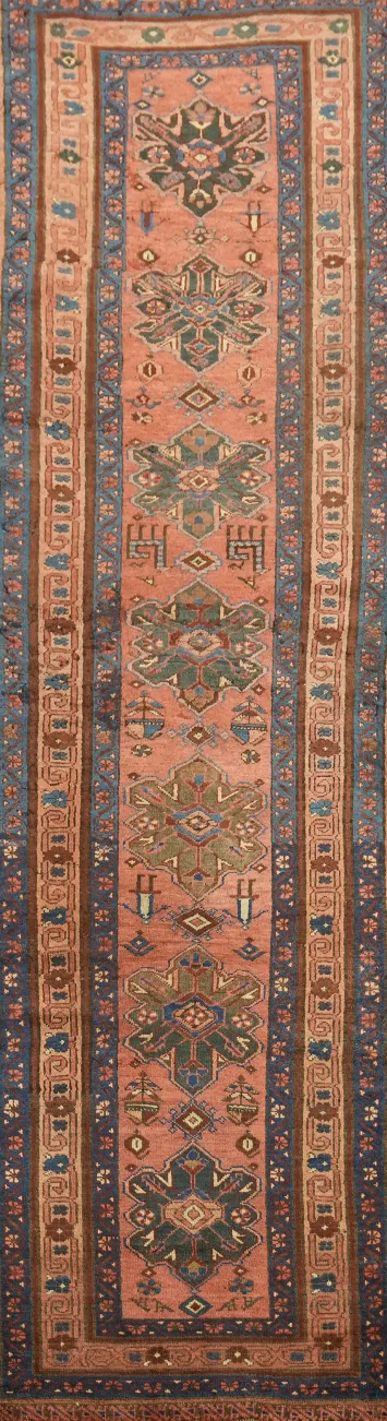 Antique Heriz Bakhshayesh Persian Runner Rug Wool 3x11