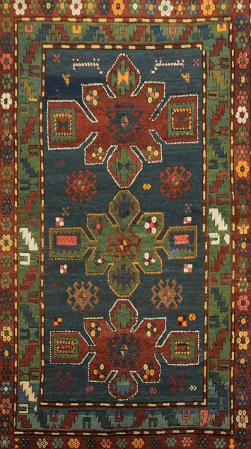 Kazak Oriental Geometric Wool Rug 4x8
