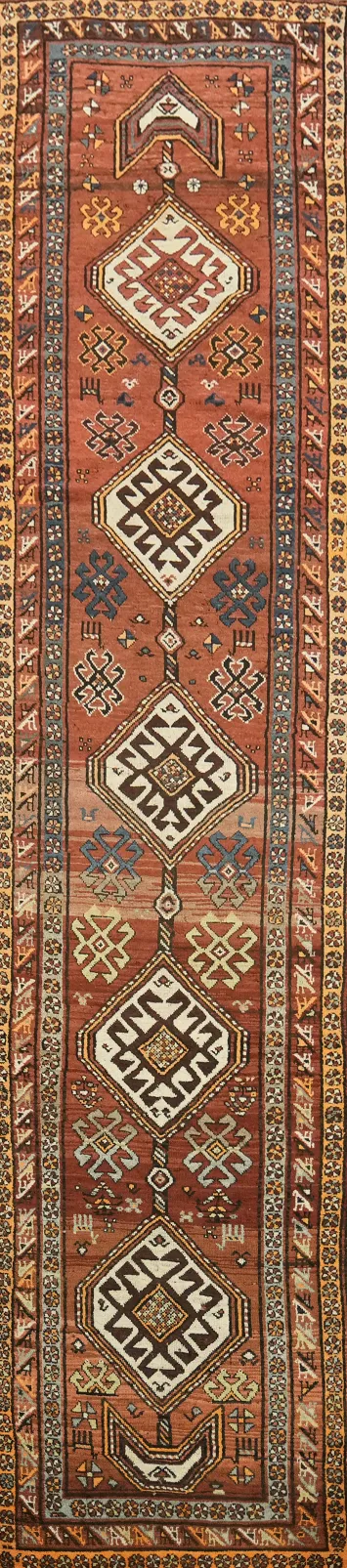 Antique Wool Serab Persian Runner Rug 3x15