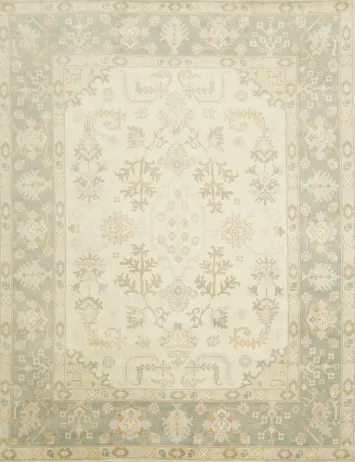 Neutral Tones All-Over Oushak Vintage-inspired Area Rug