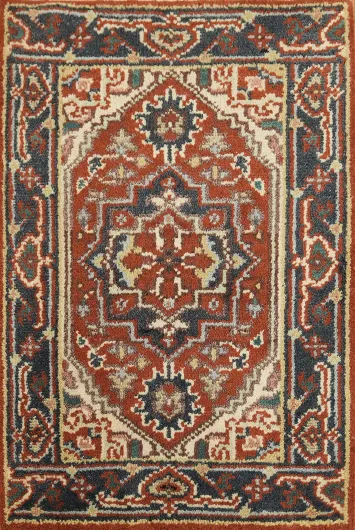 Luxurious Textured Rug with Bold Ornamental Motifs 2x3