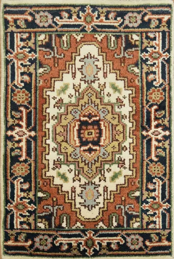 Artisan Woven Geometric Wool Rug 2x3
