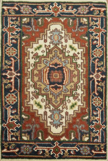 Intricate Wool Rug with Vibrant Geometric Patterns 2x3