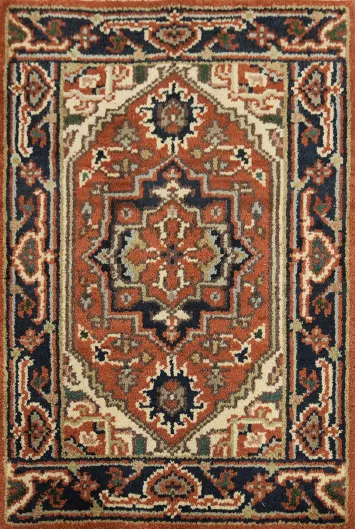 Exquisite Hand-Knotted Rug with Traditional Geometric Design 2x3