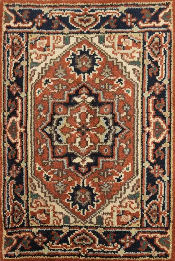 Handcrafted Oriental Rug with Earth Tones 2x3