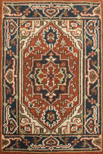 Earth Toned Oriental Wool Rug 2x3