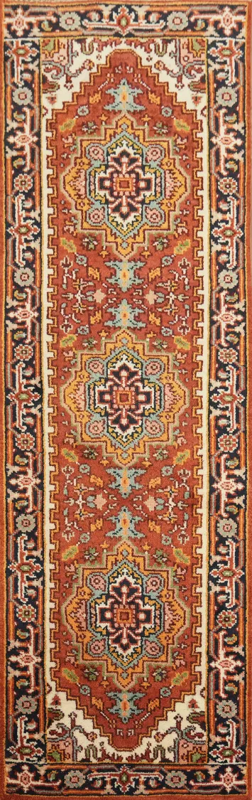 Vibrant Color Heriz Serapi Oriental Runner Rug 7' 11'' x 2' 6''