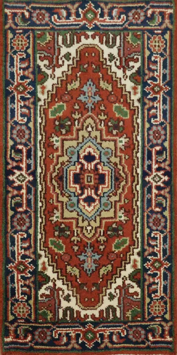 Vibrant Tribal Patterned Oriental Rug 2x4