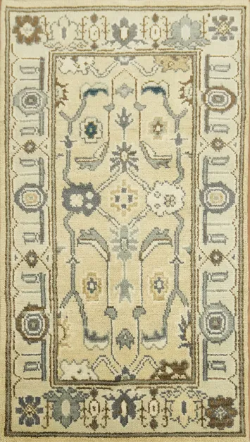 Traditional Oushak Hand Made Rug 3x5 ft