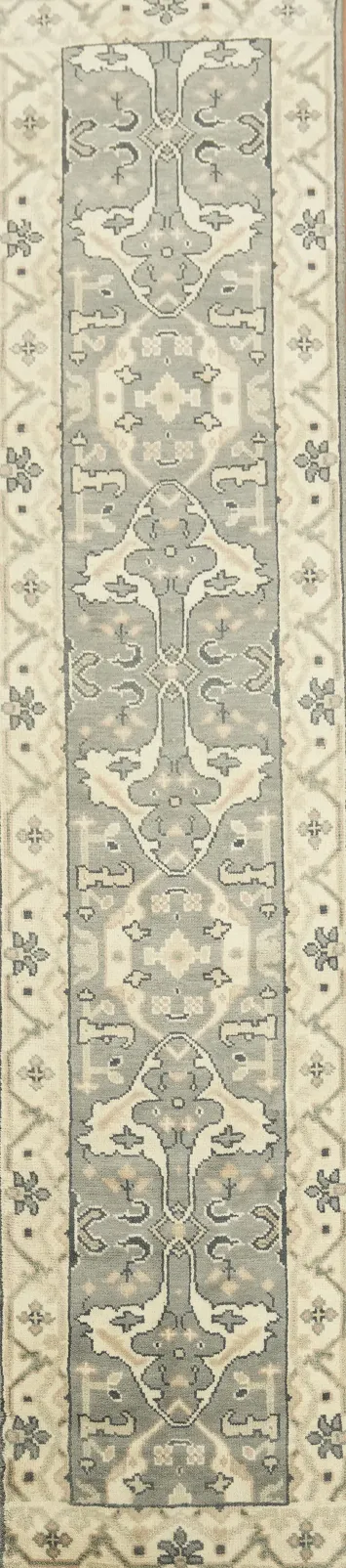 Traditional Grey and Cream Rug Runner 3x12