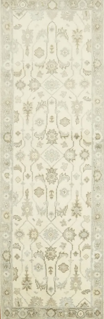 Elegant Ivory Runner Rug 3x8